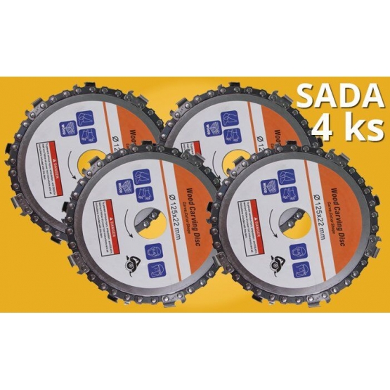 4 ks řezných kotoučů na dřevo 125x22 mm