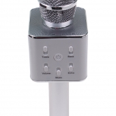 Karaoke mikrofón Q7 s puzdrom strieborny