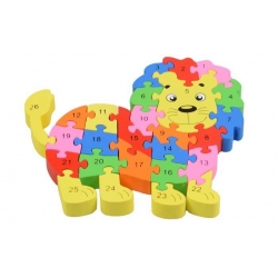 Vzdělávací dřevěné puzzle lev