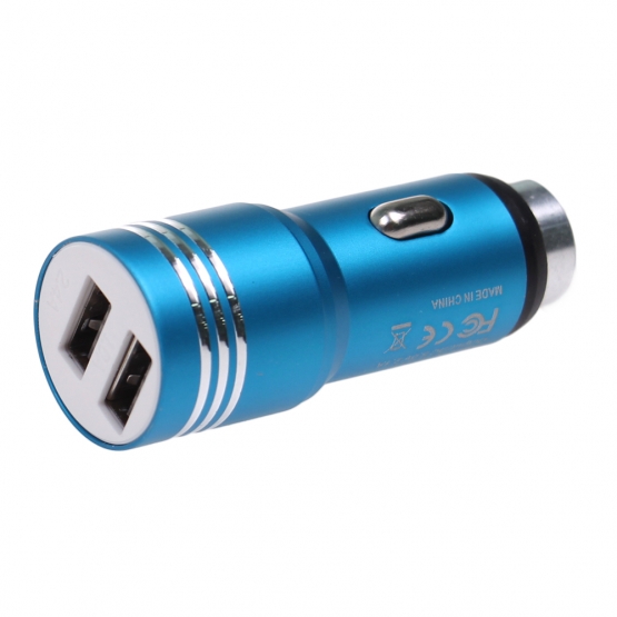 USB nabíjačka do auta modrá