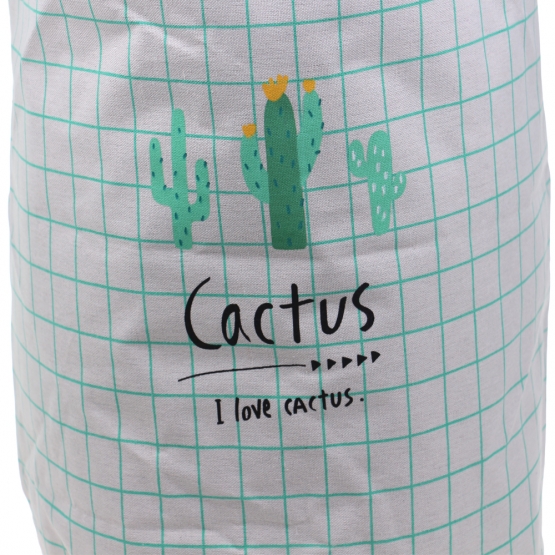 Kôš na bielizeň bielozelenej kaktus