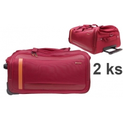 Cestovní taška na kolečkách 2v1 červená