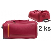 Cestovní taška na kolečkách 2v1 červená