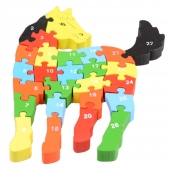Vzdělávací drevené puzzle kôň