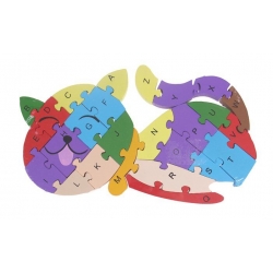 Vzdělávací dřevěné puzzle kočička
