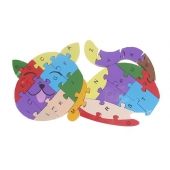Vzdělávací dřevěné puzzle kočička