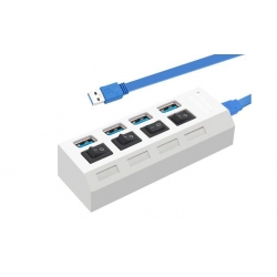 USB rozbočovač 4 porty bílý