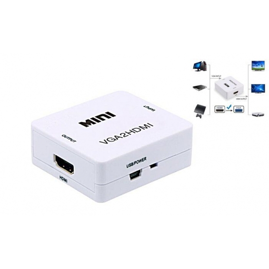 Převodník MINI VGA2HDMI VGA + Audio do HDMI