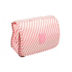 Kosmetická taška závěsná s pruhy růžová