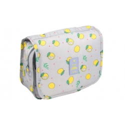 Kosmetická taška závěsná šedá s citróny