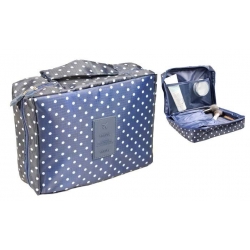 Kosmetická taška Travel modrá s puntíky