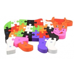 Vzdělávací dřevěné puzzle kráva