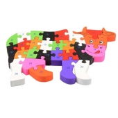 Vzdělávací dřevěné puzzle kráva