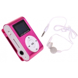 Mini MP3 přehrávač s displejem růžový