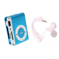 Kompaktní MP3 přehrávač modrý