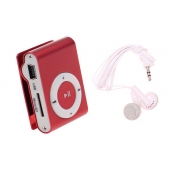 Kompaktní MP3 přehrávač červený