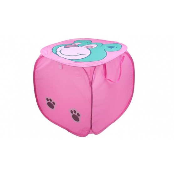 Úložný box na hračky medvídek růžový
