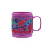 Hrnek dětský plastový (fialový abeceda)