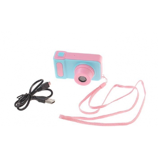 Dětský digitální mini fotoaparát s kamerou růžovo-modrý