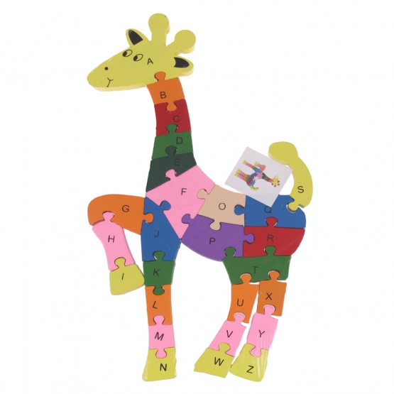 Vzdělávací dřevěné puzzle žirafa 1