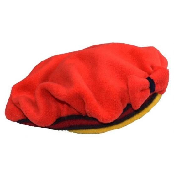 Čepice fleecová červená s mašlí