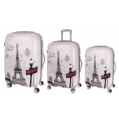 Sada 3 skořepinových kufrů (Eiffelovka)