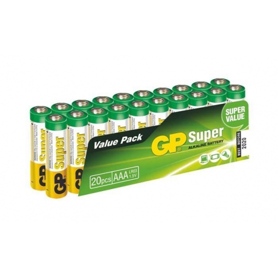 Alkalické baterie GP Super AAA 20ks