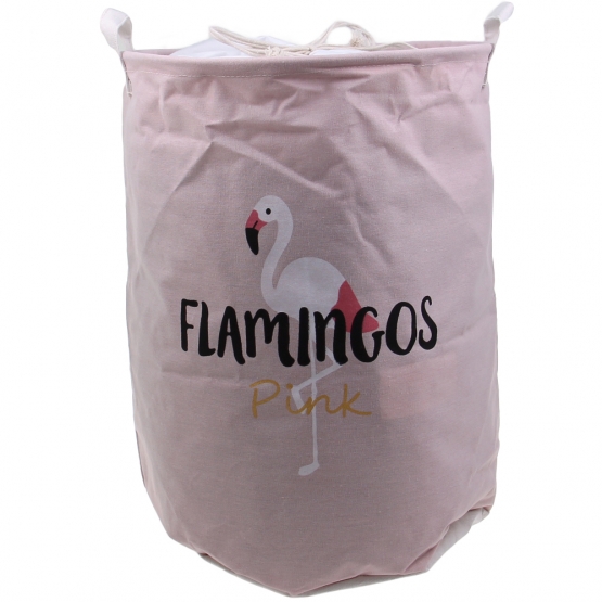 Koš na prádlo růžový Flamingos
