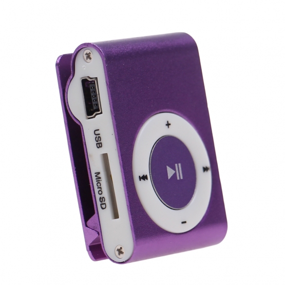 Kompaktní MP3 přehrávač fialový