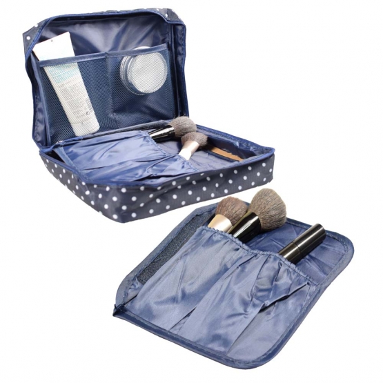Kosmetická taška Travel modrá s puntíky