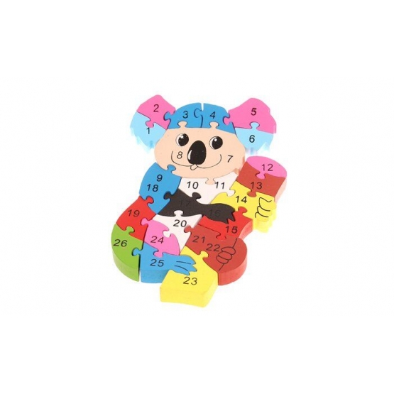 Vzdělávací dřevěné puzzle koala