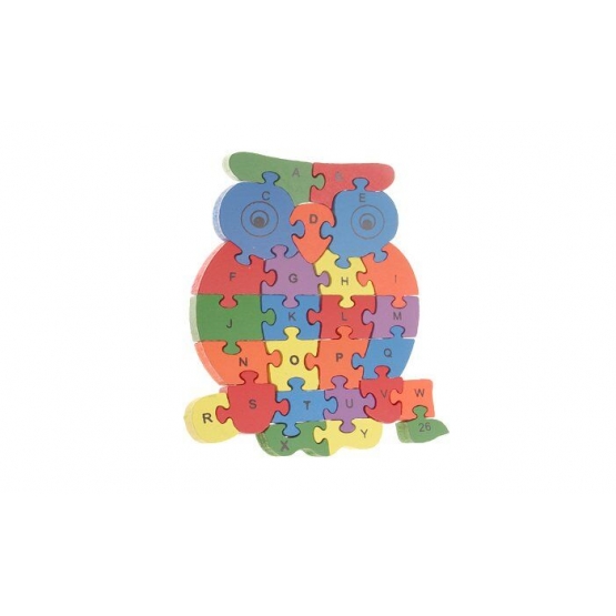 Vzdělávací dřevěné puzzle sova var.1      