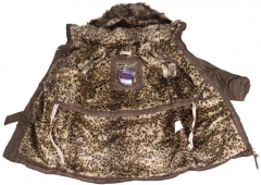 Dievčenské zateplená bunda s kožušinkou hnedá veľ. 104