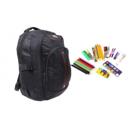 Batoh černý s náplní školních potřeb typ B