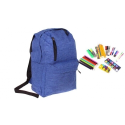 Batoh s náplní školních potřeb modrý