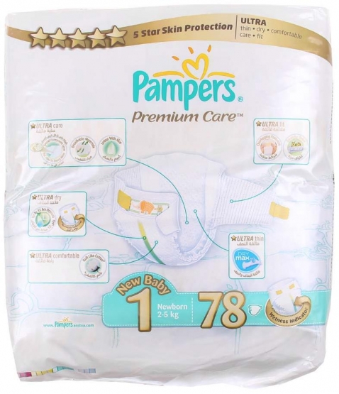 Pampers Premium Care 1 Newborn 78 ks