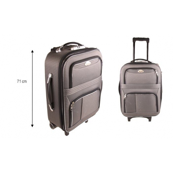 Cestovní kufr látkový šedý varianta 7