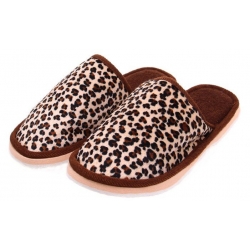 Pantofle domácí leopardí hnědé vel.44/45
