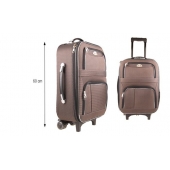 Cestovní kufr látkový hnědý varianta 3