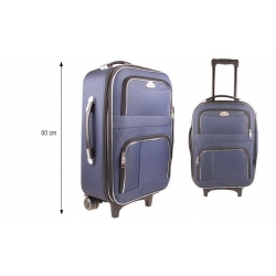 Látkový kufr modrý varianta 3