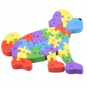 Vzdělávací dřevěné puzzle pes
