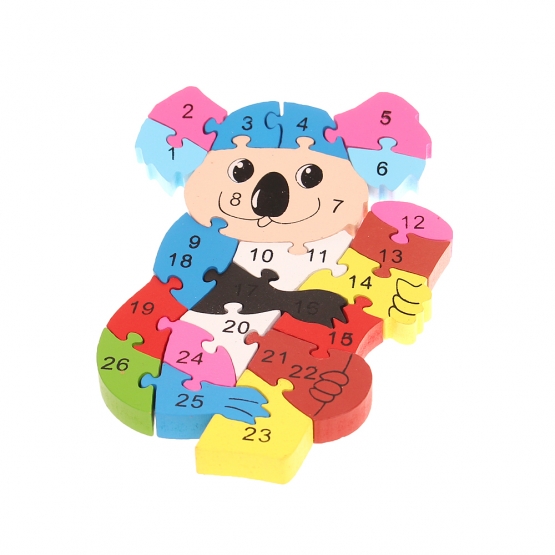 Vzdělávací dřevěné puzzle koala