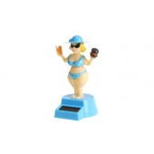 Solární tančící dekorace madam s kloboukem modrá