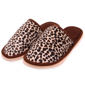 Pantofle domácí leopardí hnědé 44/45
