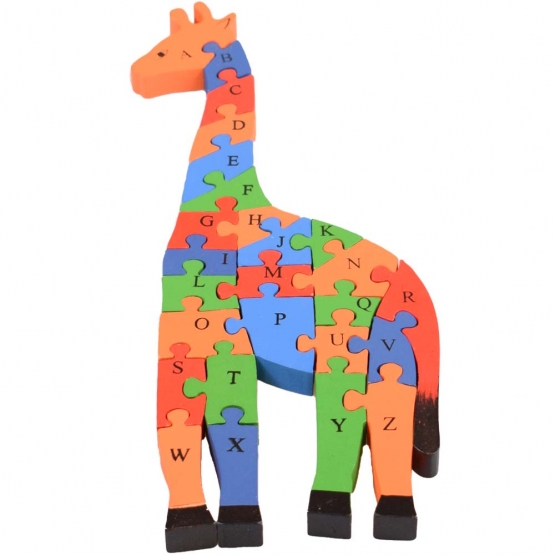 Vzdělávací dřevěné puzzle žirafa