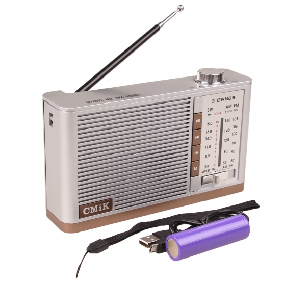 Přenosné rádio CMIK MK-999BT stříbrné