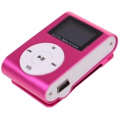 Mini MP3 přehrávač s displejem růžový