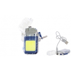 Vodotěsný plazmový zapalovač se svítilnou modrý