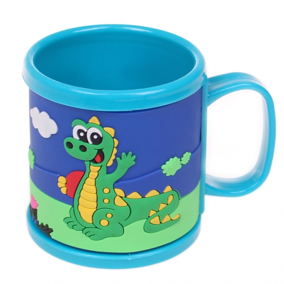 Hrnek dětský plastový (modrý s krokodýlem)