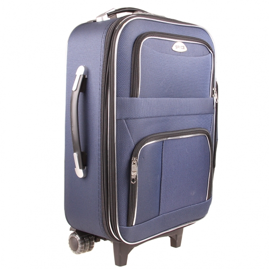Látkový kufr modrý varianta 5